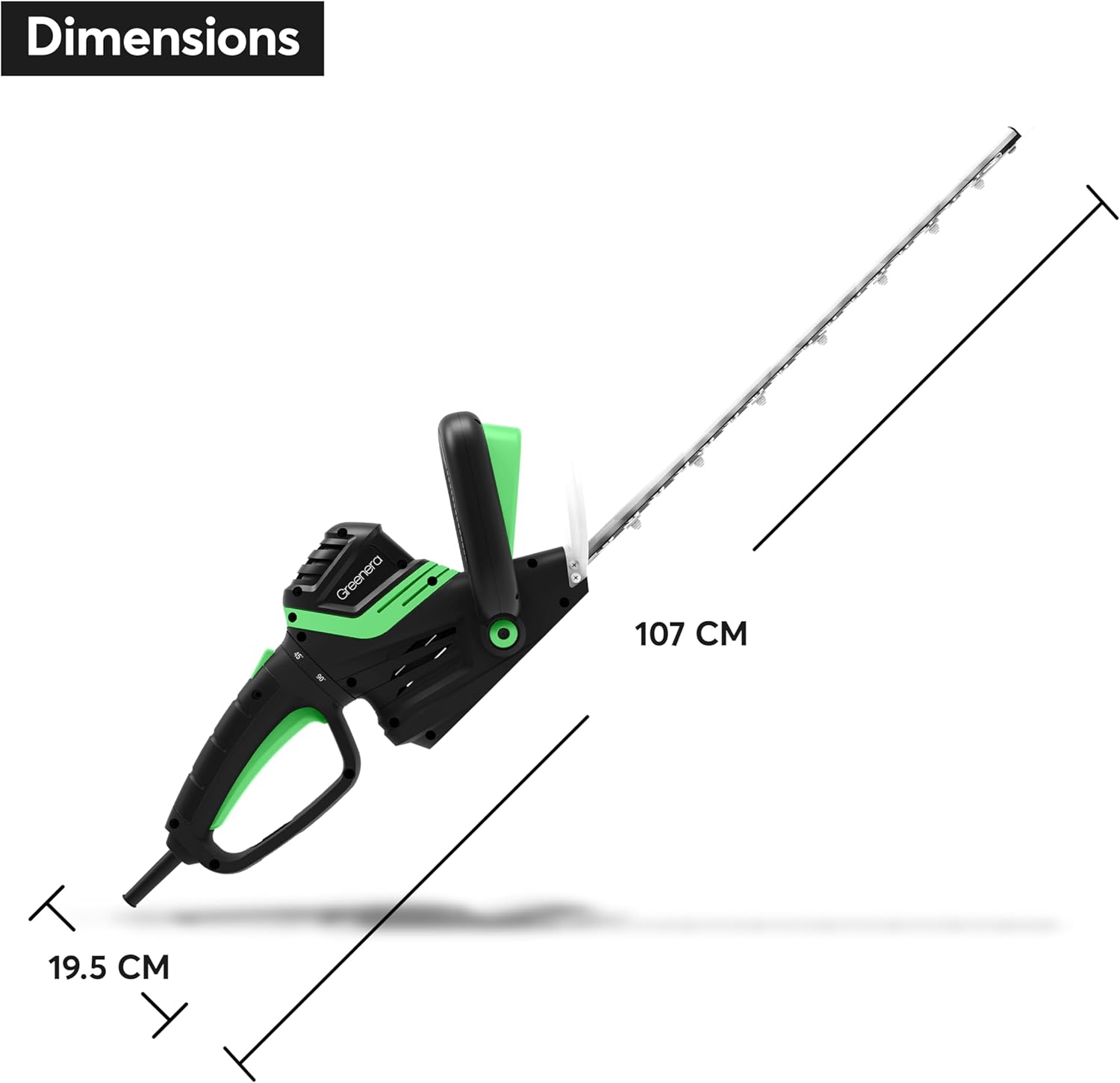 710W Corded Electric Hedge Trimmer Lightweight Cutter 61cm Rotating Handle