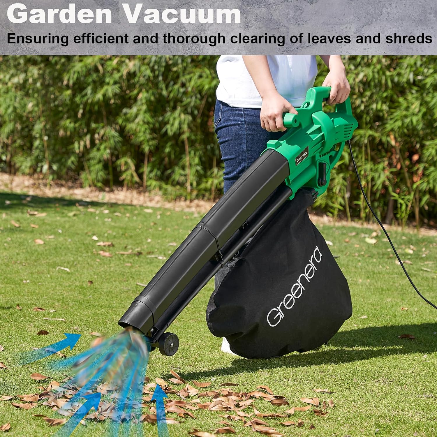 3000W 3 in 1 Leaf Blower Vacuum Cleaner & Mulcher Large 35L Bag Wheels Garden