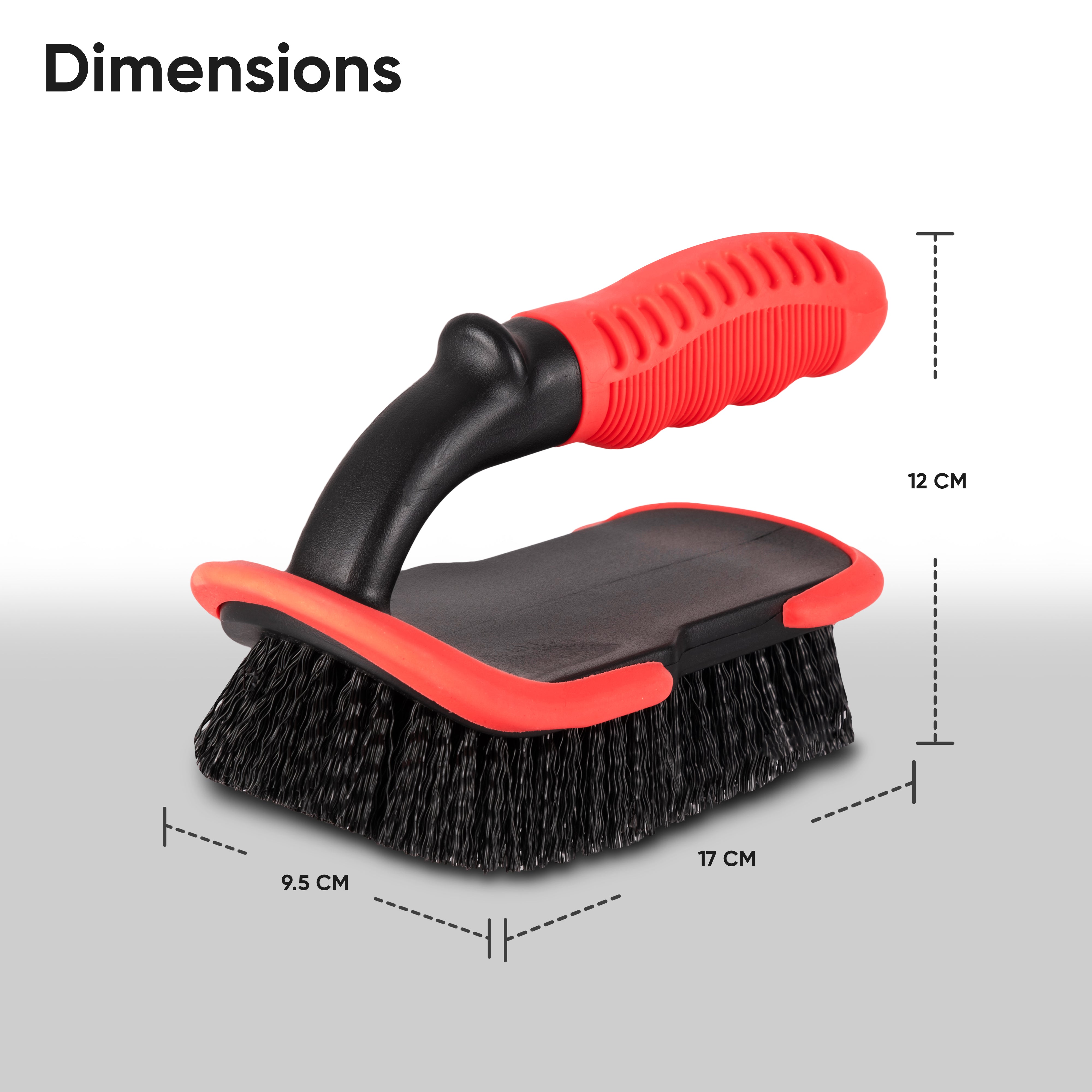 Carpet Cleaning Brush Stiff Bristle Car Upholstery Dirt & Grime Removal Scrubber