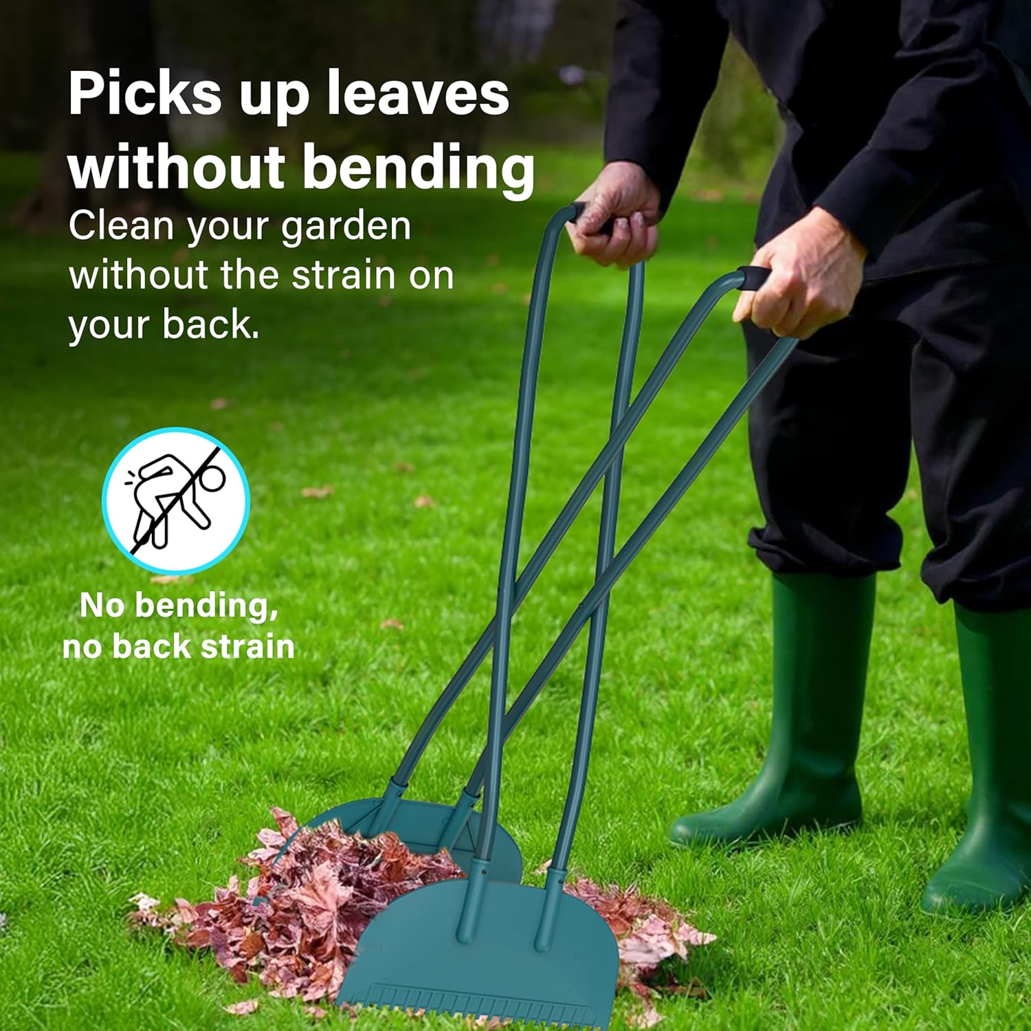 Leaf Grabber Long Handled Heavy Duty Picker Pick Up Garden Tool Grass Cuttings