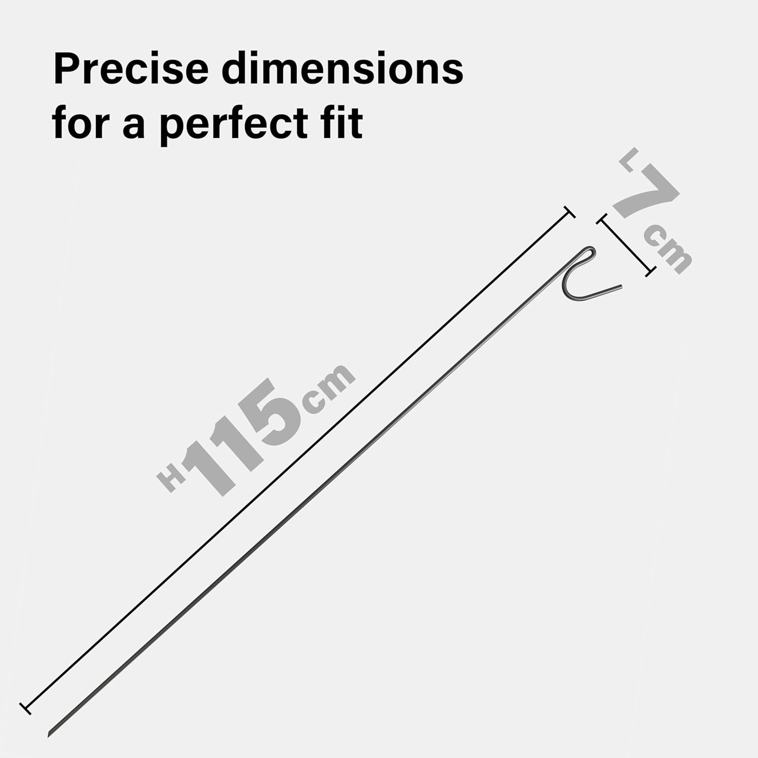 Strong Fencing Pins 10 Pack 1.15m x 8mm Steel Road Barrier Fence Stakes Signage