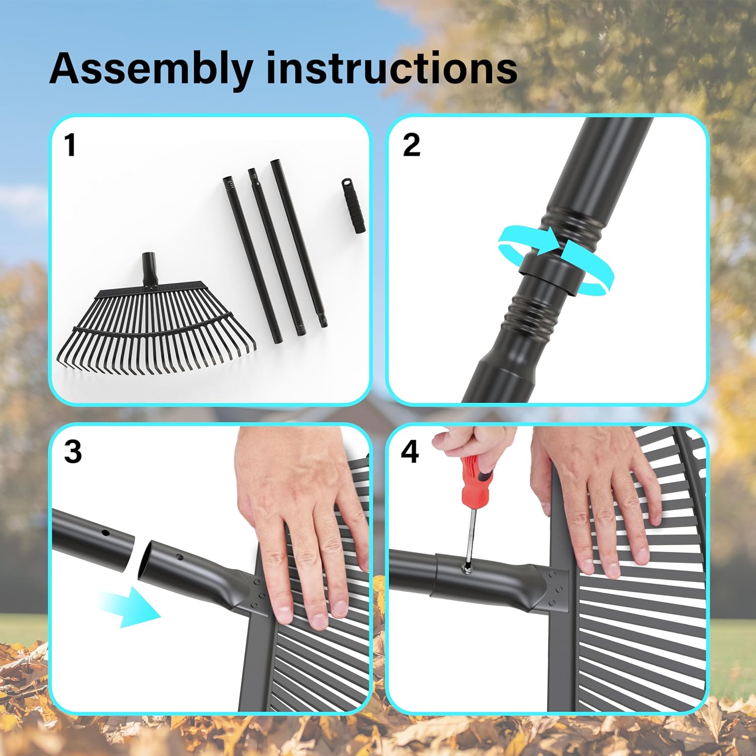 Garden Rake Heavy Duty 25-tooth Metal 65