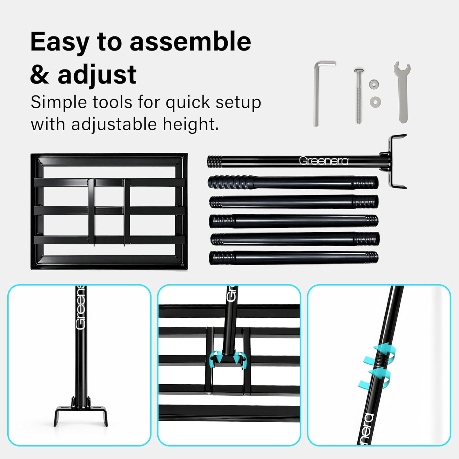 Lawn Leveling Rake Long Handle Heavy Duty Stainless Steel Soil Grass Garden