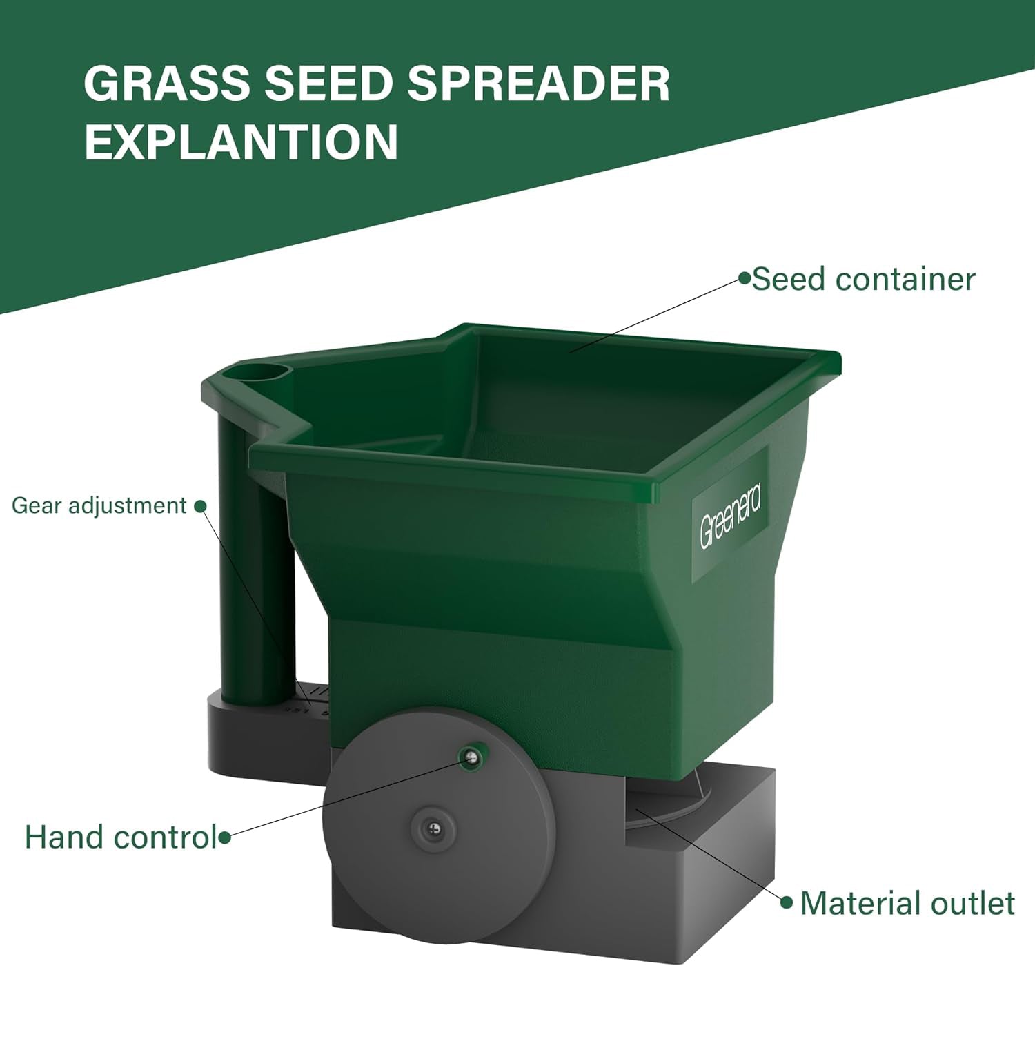 1L Handheld Grass Seed Salt Spreader Mini Lawn Feed Seeder Applicator Multi Use