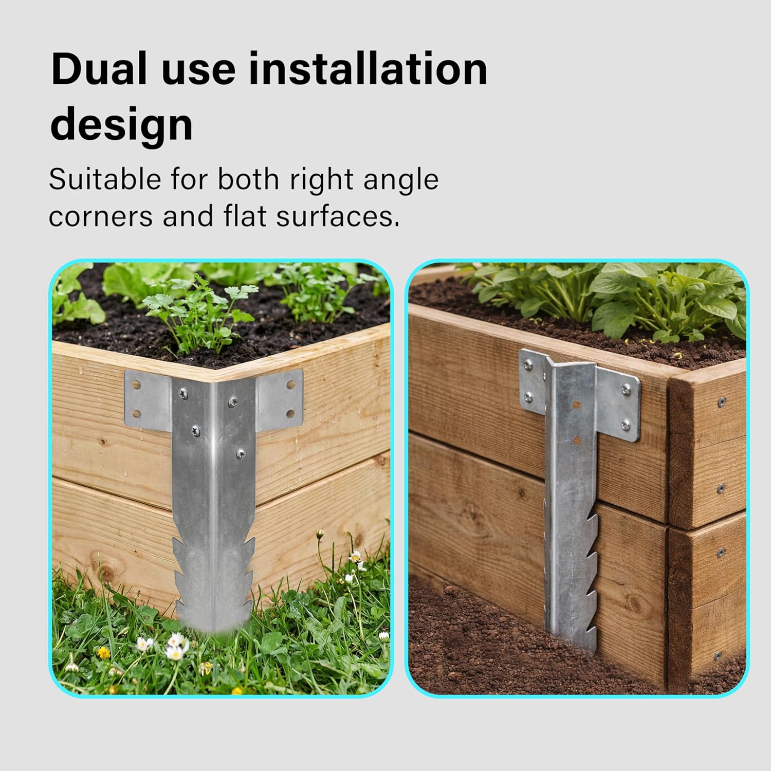 10 Pack Railway Sleeper Brackets Galvanized Steel Jagged Stakes Garden Edging