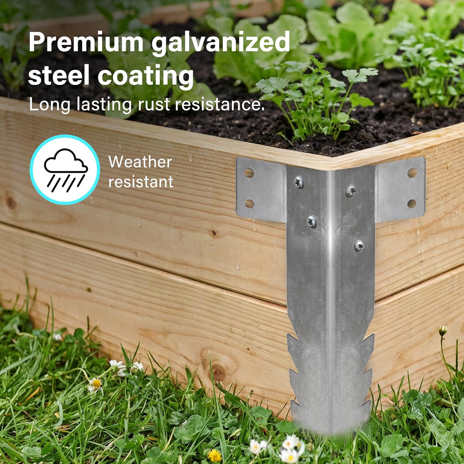 10 Pack Railway Sleeper Brackets Galvanized Steel Jagged Stakes Garden Edging