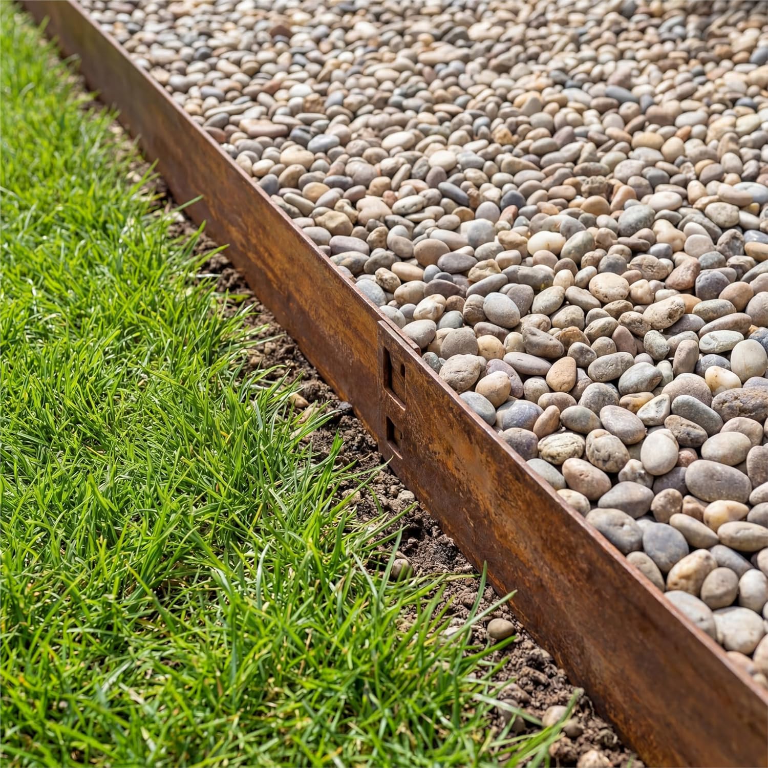 5m Anthracite Galvanised Steel Lawn Edging Garden Border Flexible Strip 8/16cm