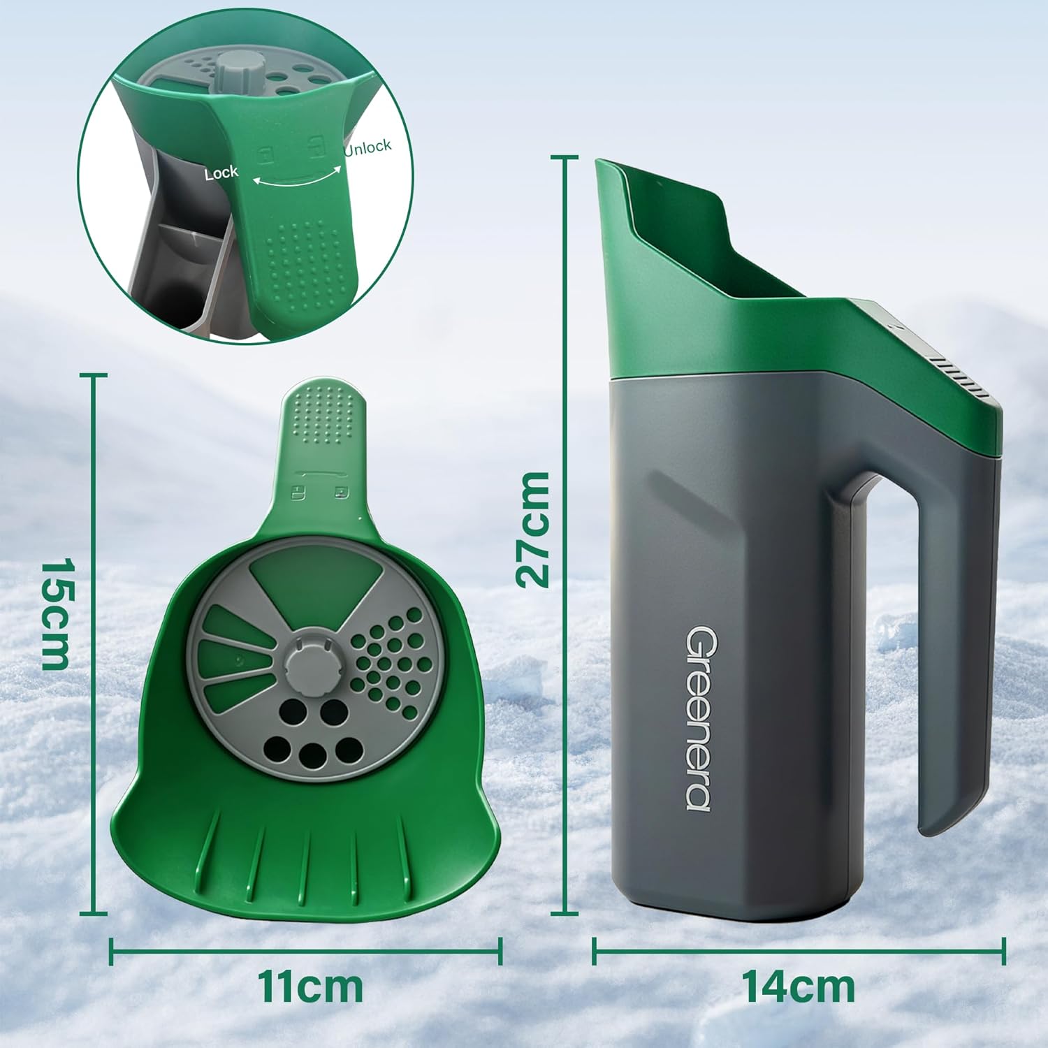 1L Handheld Grass Seed Salt Spreader Mini Lawn Feed Seeder Applicator Multi Use