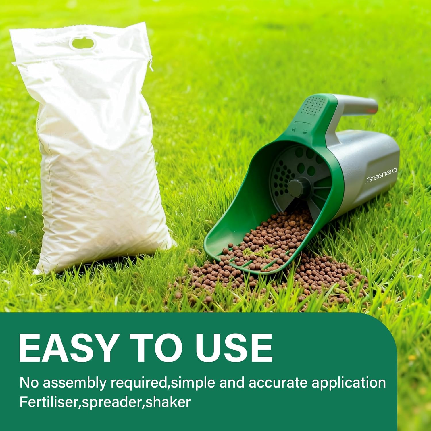1L Handheld Grass Seed Salt Spreader Mini Lawn Feed Seeder Applicator Multi Use