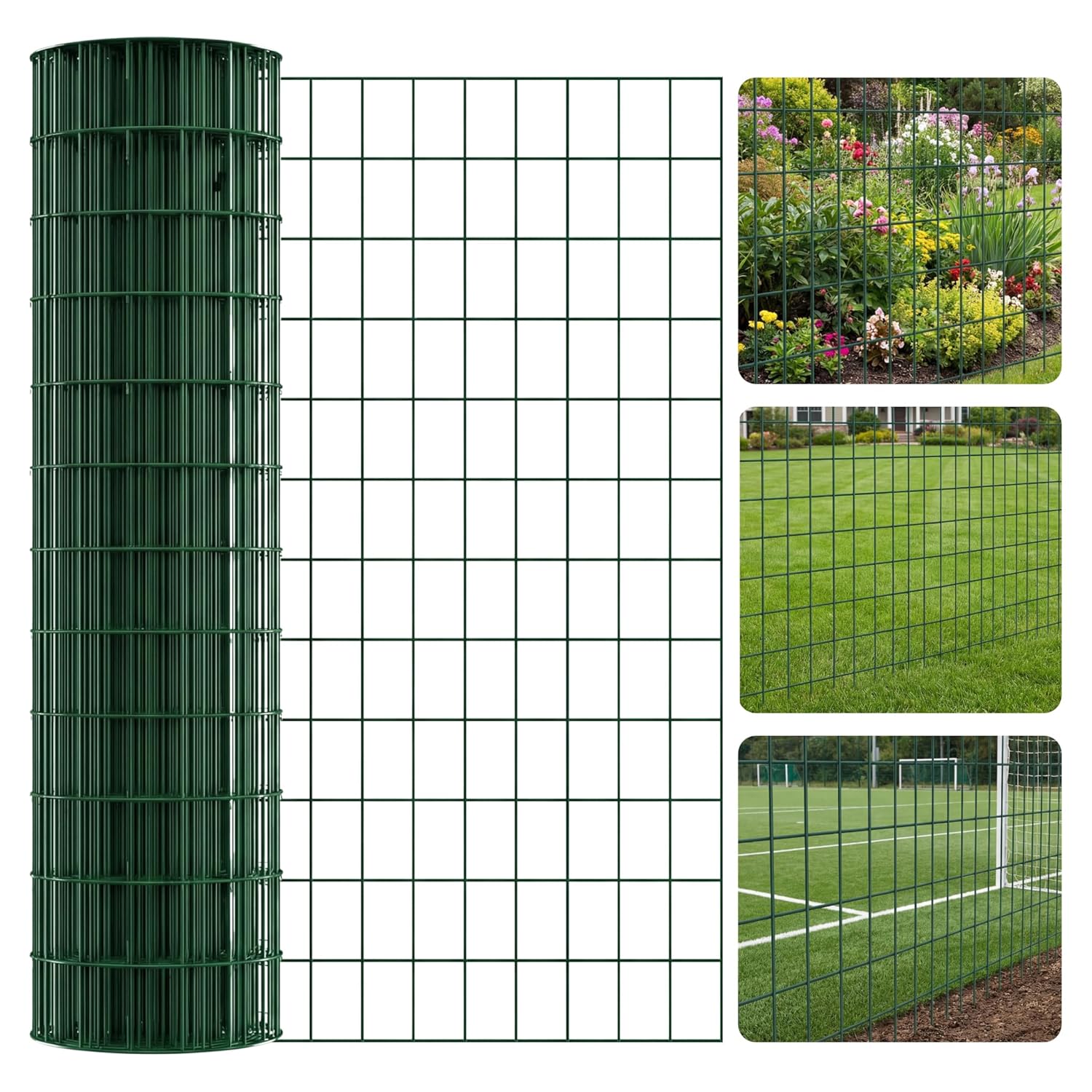 PVC Coated Wire Fence Roll Galvanised Garden Mesh Fence Plant Support 1.02mx10m