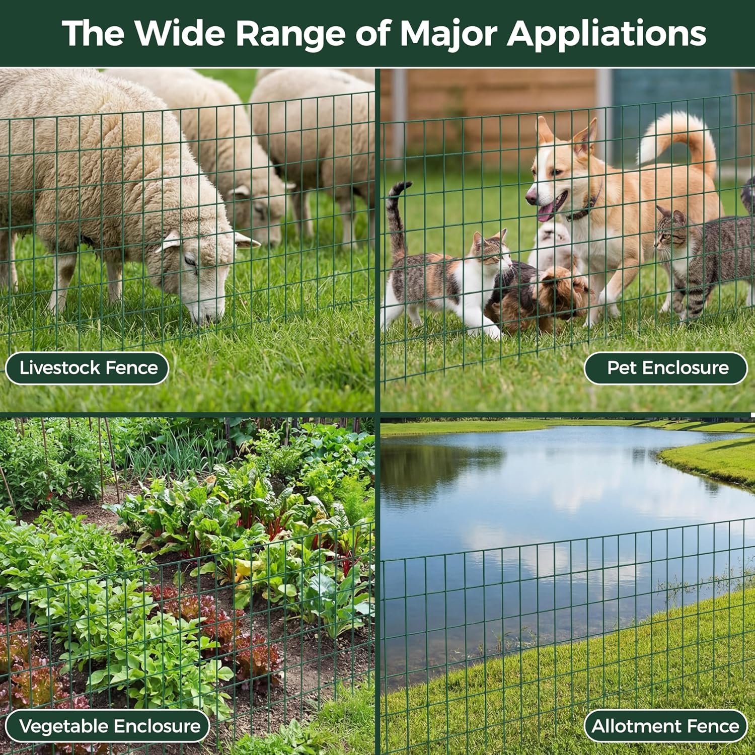 PVC Coated Wire Fence Roll Galvanised Garden Mesh Fence Plant Support 1.02mx10m