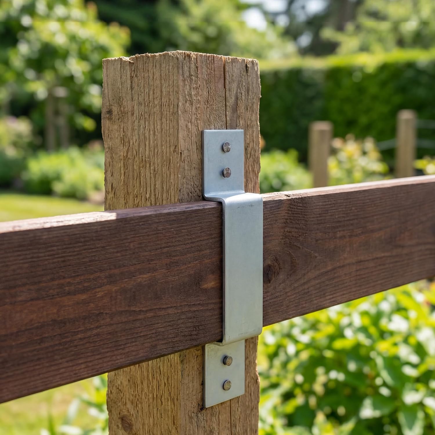 10 Pack Galvanised Fence Post Security Brackets Anti-Rattle Steel Panel 120x25mm