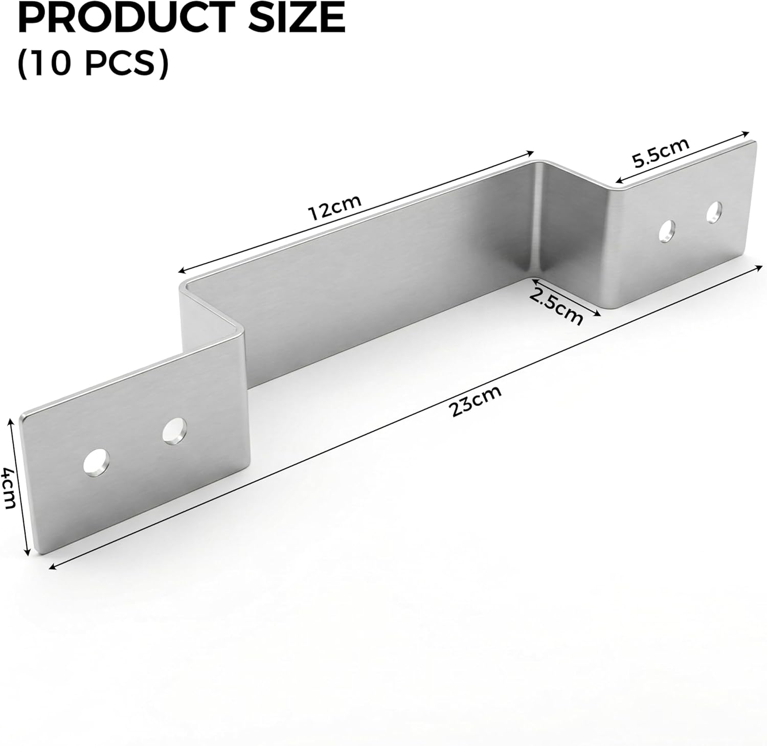 10 Pack Galvanised Fence Post Security Brackets Anti-Rattle Steel Panel 120x25mm
