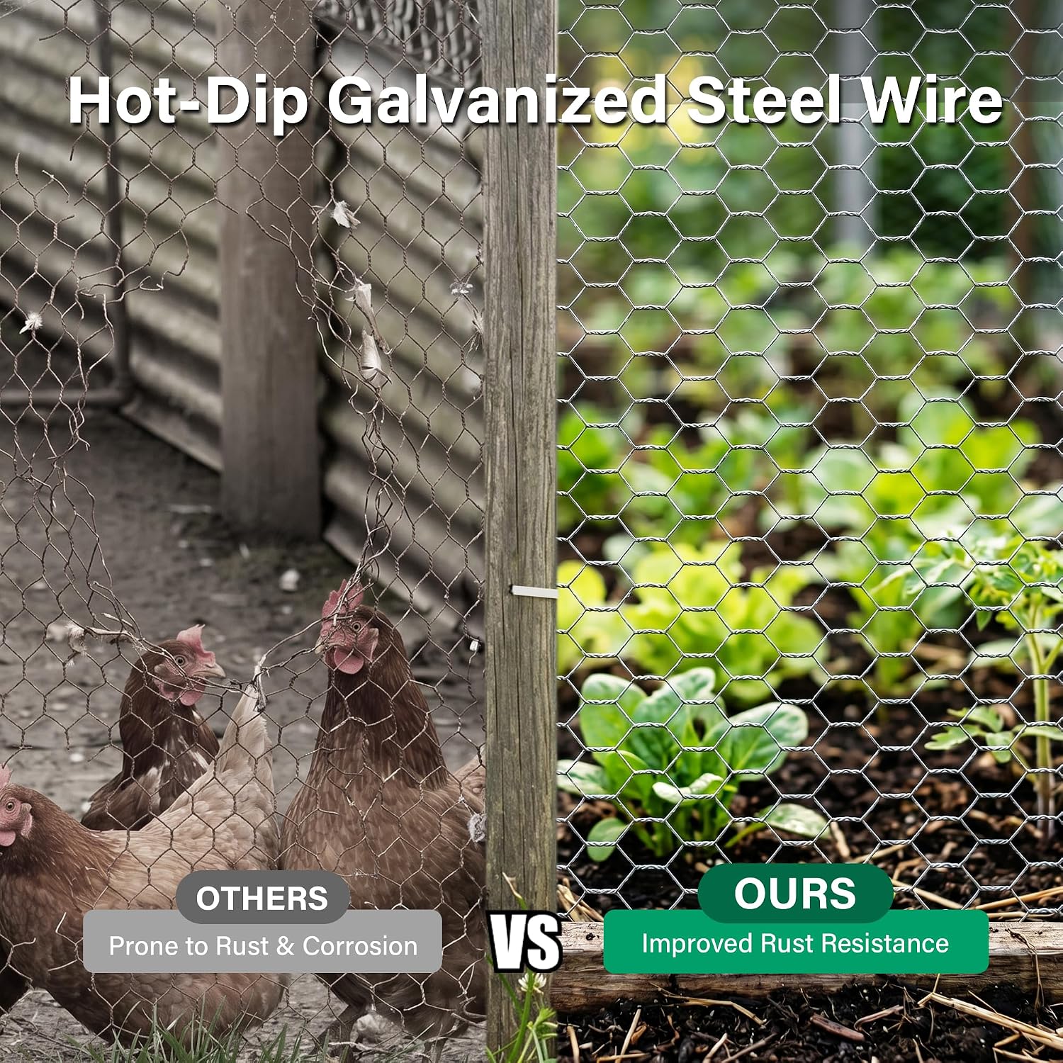 10m Galvanised Chicken Wire Mesh Fence Net Rabbit Netting Garden Cage Fencing