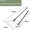 Garden Rake 80-152 cm Adjustable & Telescopic for Leaves Soil Artificial Grass