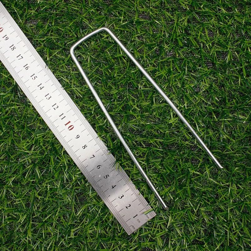 100 Pack Anti-Rust Galvanised Garden Ground Pegs Landscape Staples U Shaped Weed