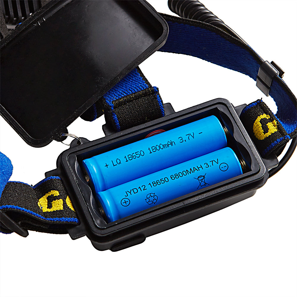 Goodyear Head Light Torch Lamp Headlamp LED Rechargeable Flashlight 6000LM
