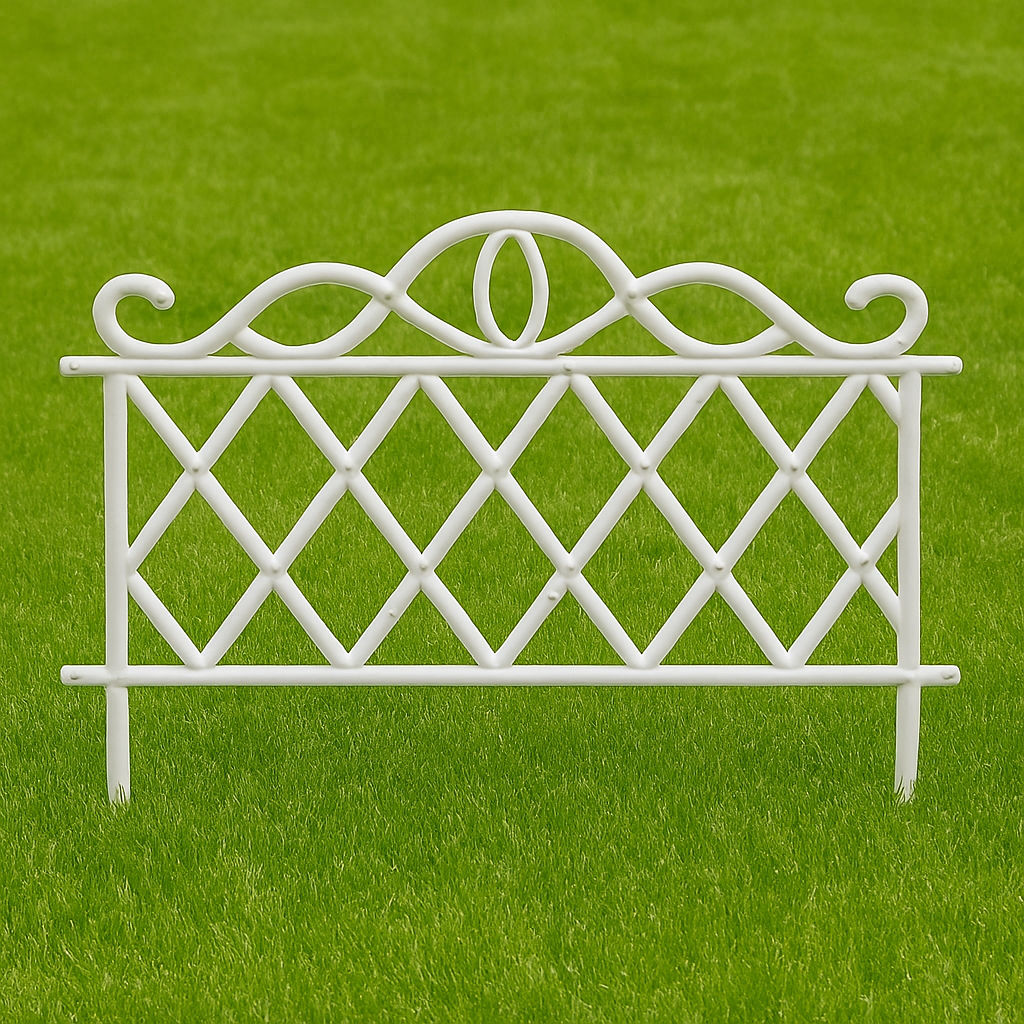 Flexible Garden Lawn Grass Edging Picket Border Plastic Fence Decor White
