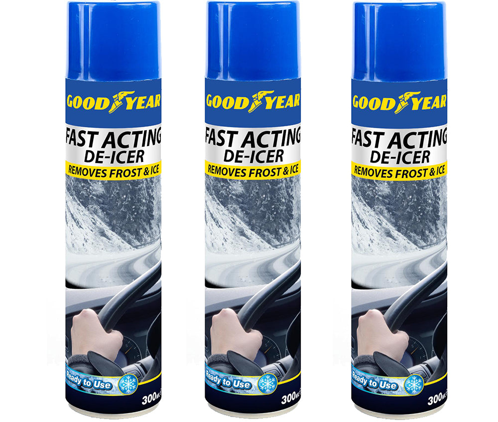 3 x Goodyear De-Icer | Fast Acting | Ready To Use | Remove Frost and Ice Quickly