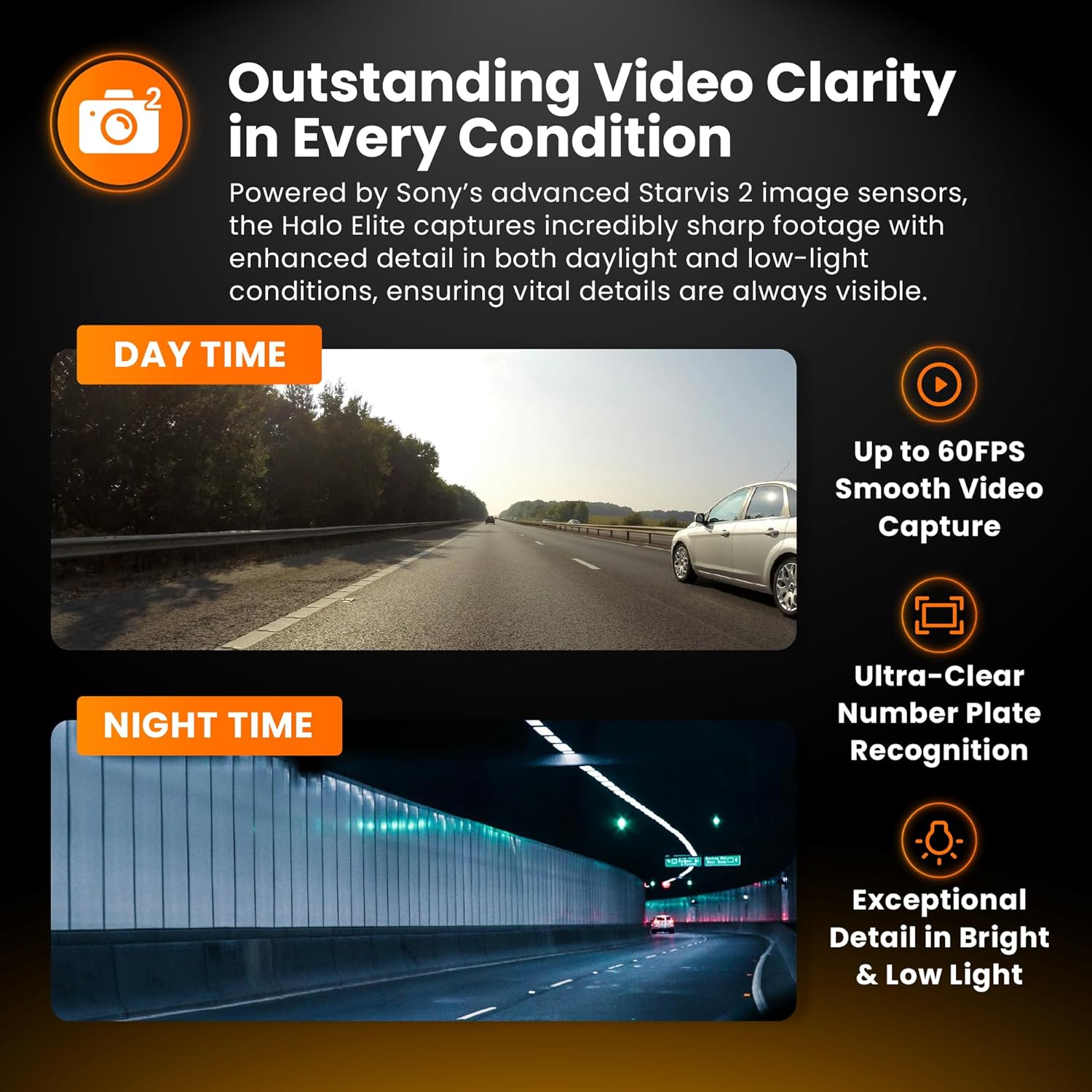 Road Angel Halo Elite 4K 2160p Ultra HD Car Camera Dash Cam Front Rear Wi-Fi