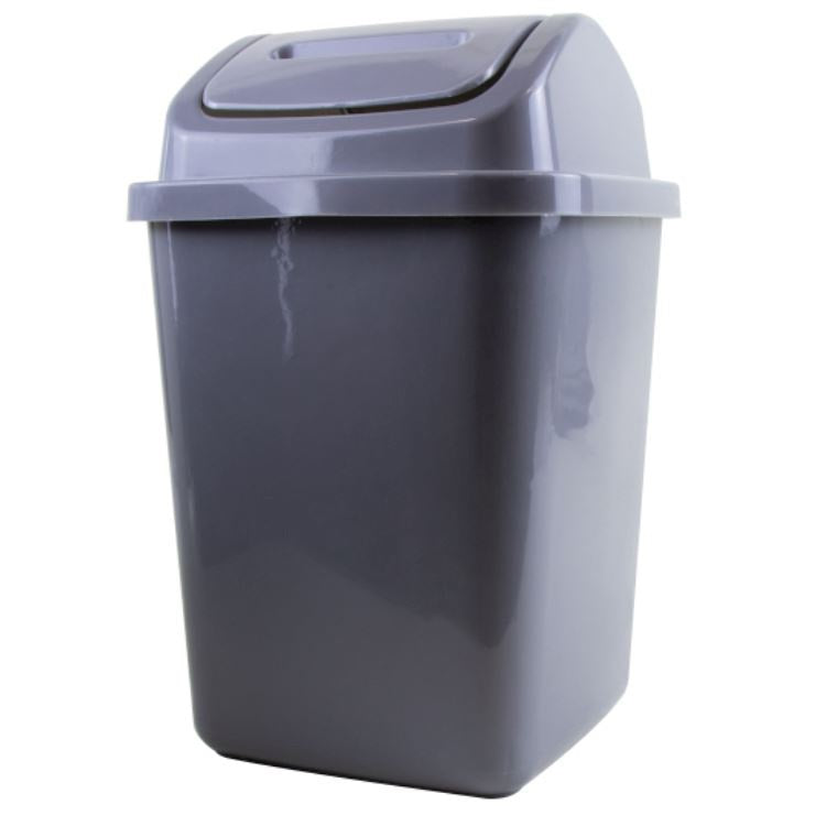 5L Plastic Bin Swing Top Lid Waste Paper Bathroom Kitchen Home Office Basket UK