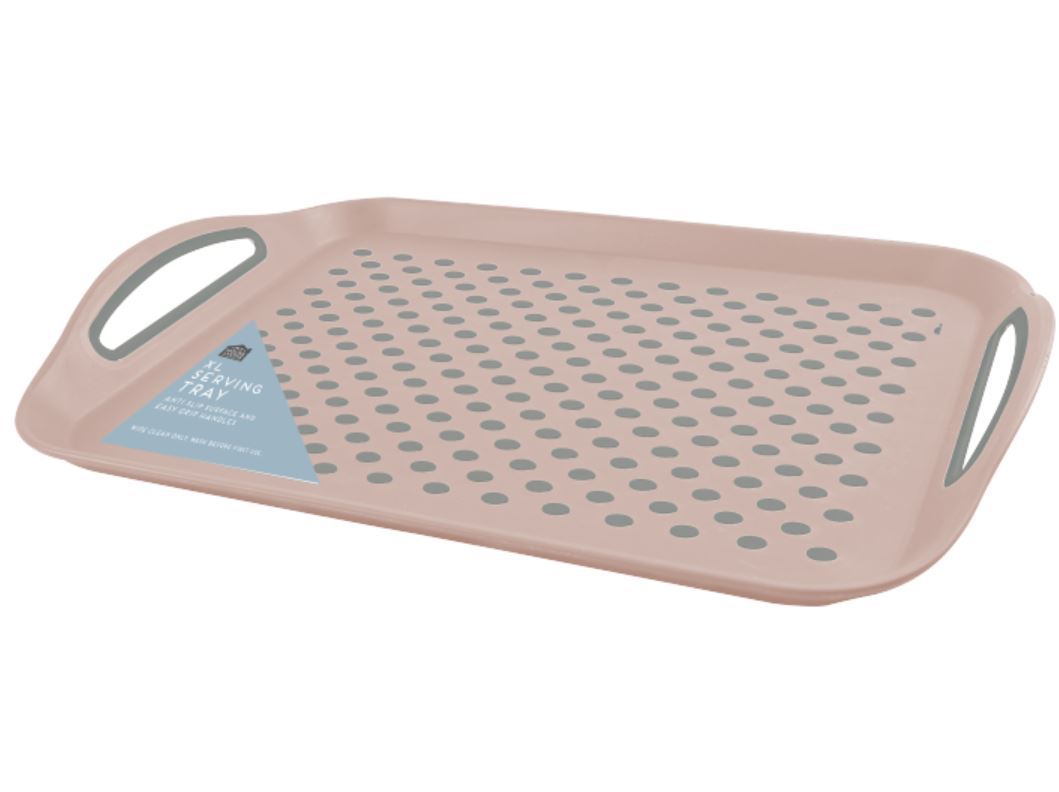 Extra Large Anti-Slip Plastic Serving Tray With High Non Grip Rubber Surface UK