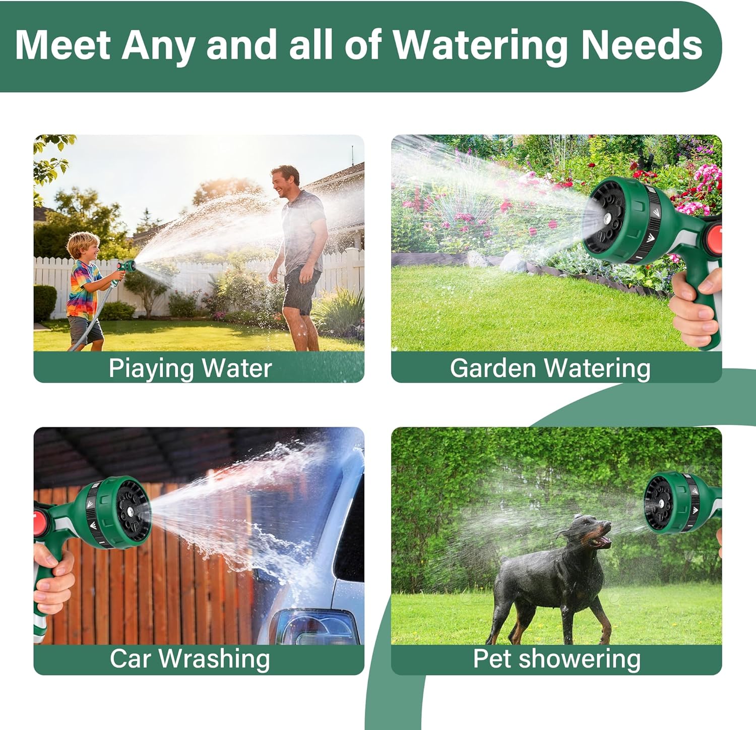 Garden Hose Pipe Spray Gun Water Garden Sprayer 10 Patterns Car Wash Watering