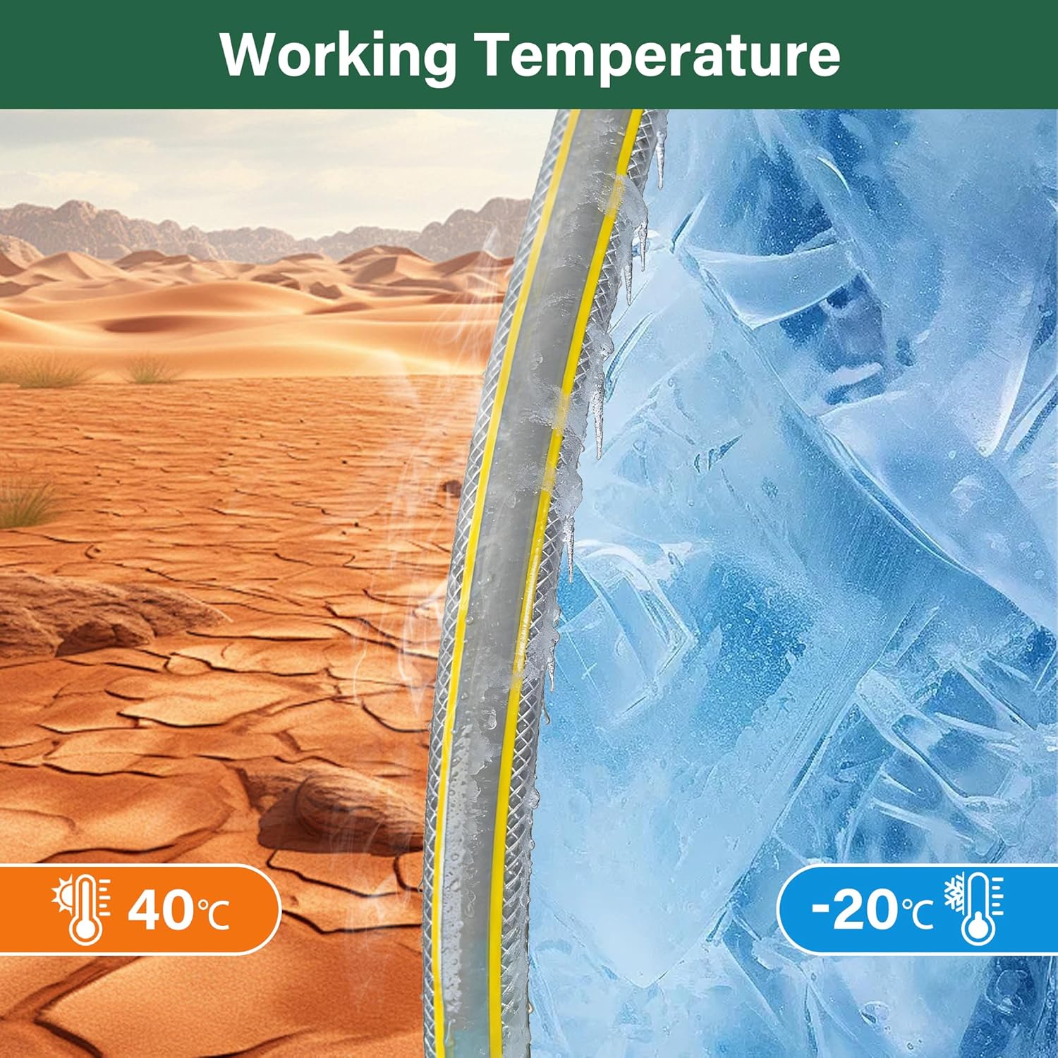 1.5m Short Hose Pipe 11mm Universal Connection Kit 3/4'' Male Threaded Adapter