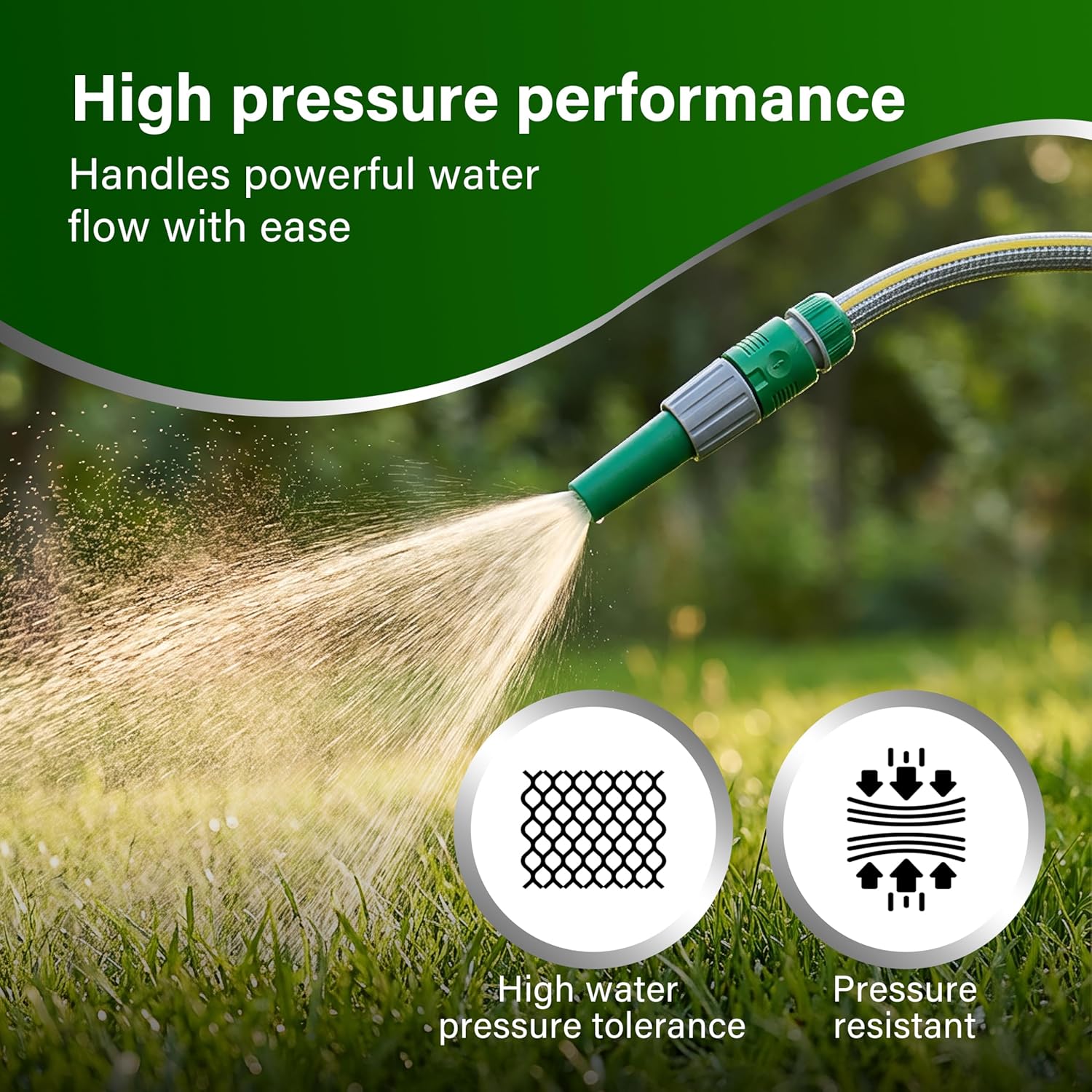 Garden Hose Pipe 2in1 Faucet Adapter Quick Connector Spray Gun Kink Free 15m/30m