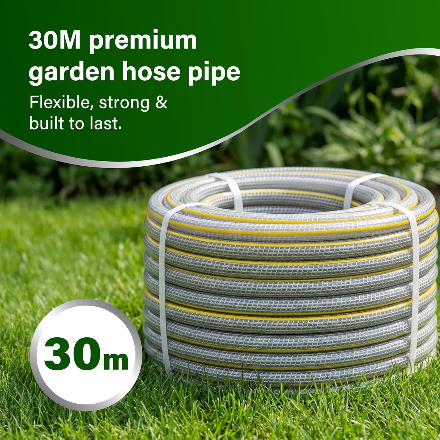 Garden Hose Pipe 2in1 Faucet Adapter Quick Connector Spray Gun Kink Free 15m/30m