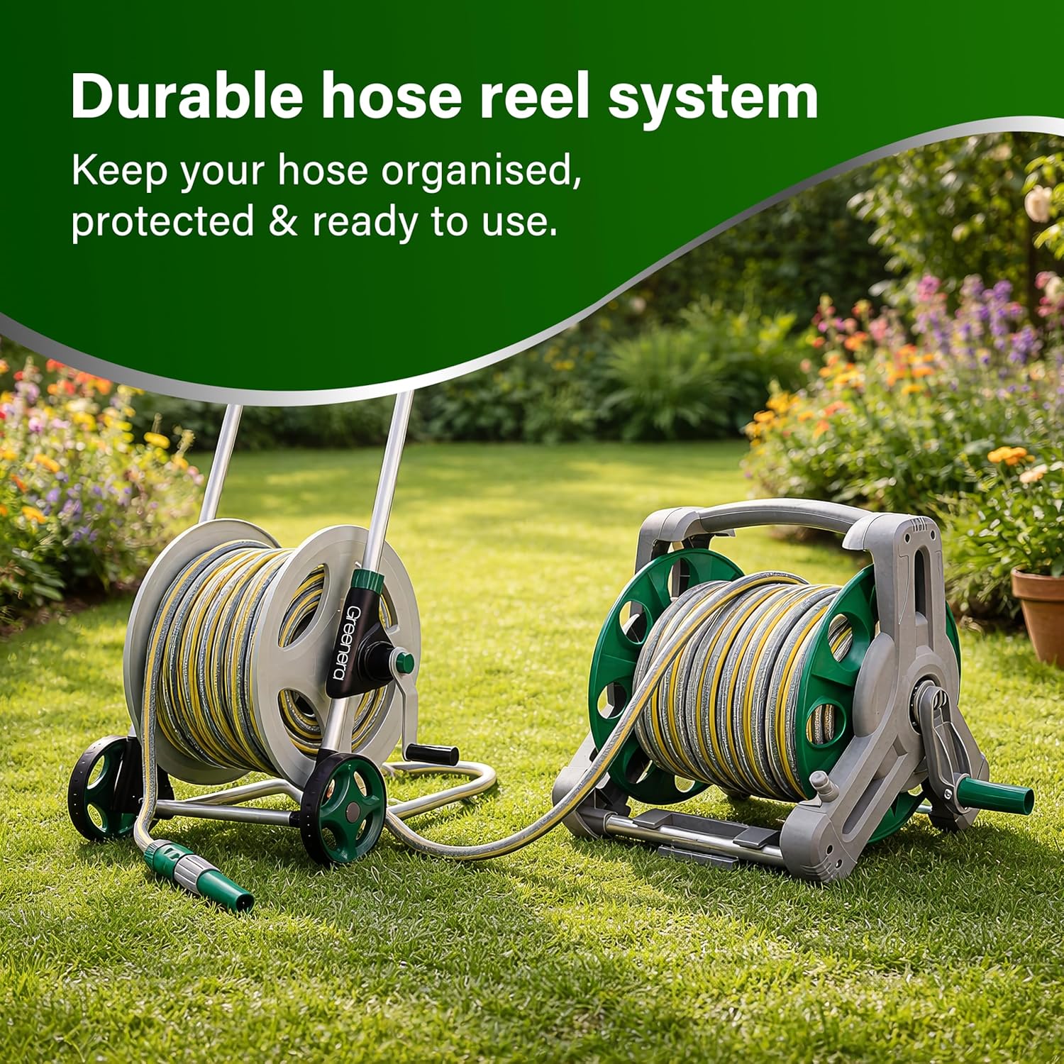Garden Hose Pipe 2in1 Faucet Adapter Quick Connector Spray Gun Kink Free 15m/30m