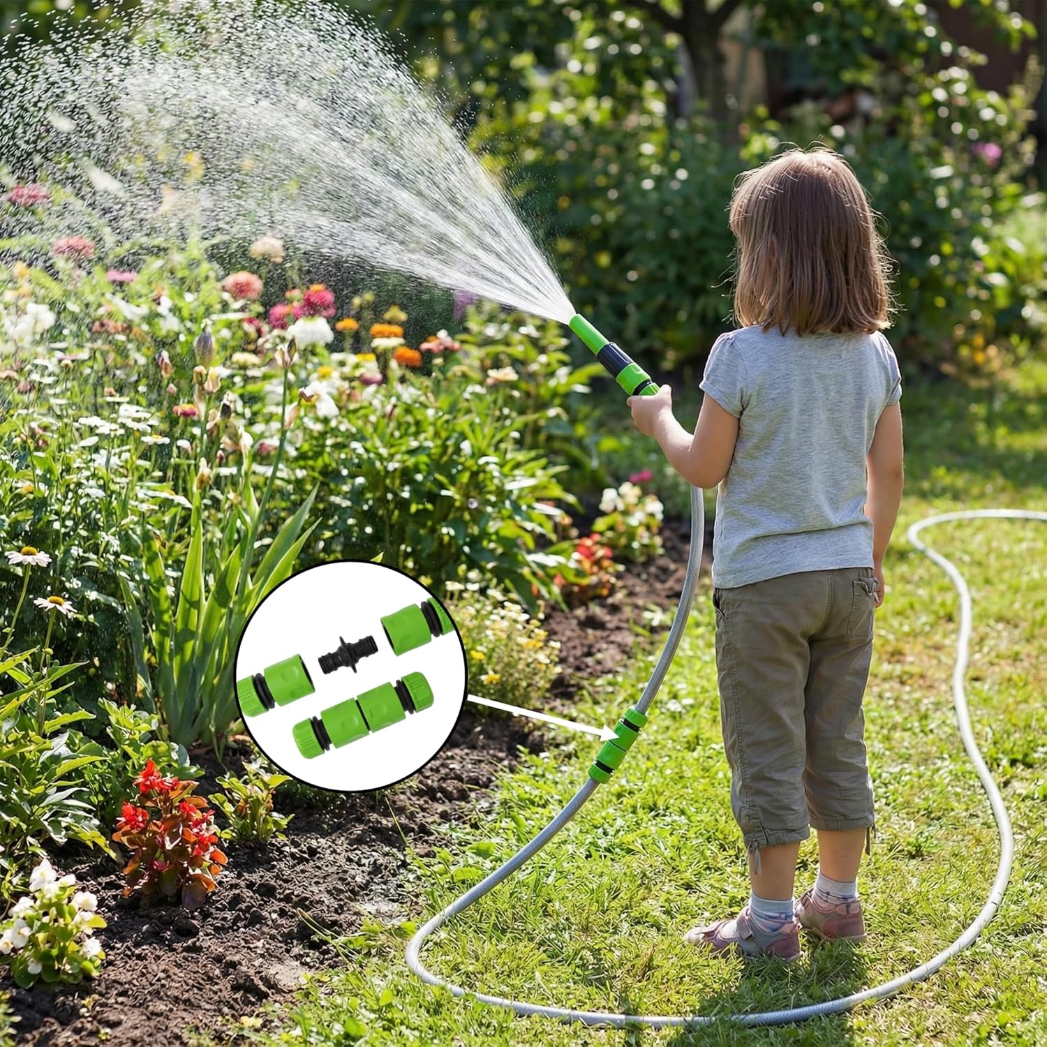 Garden Hose Connector Set Nozzle Hose Pipe End Quick Male Connector Waterstop