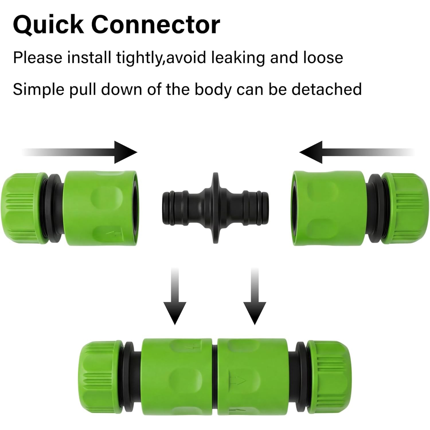 Garden Hose Connector Set Nozzle Hose Pipe End Quick Male Connector Waterstop