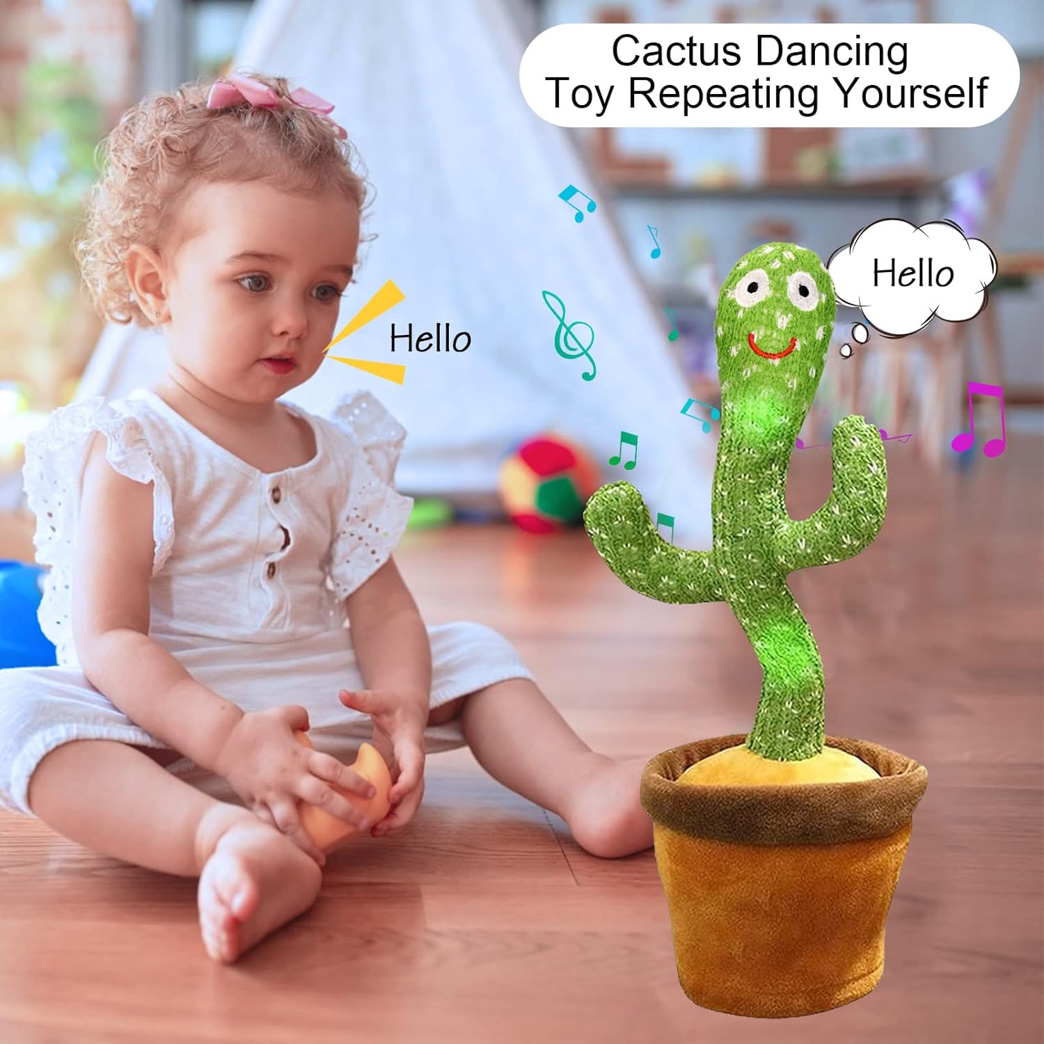 Dancing Cactus Plush Toy Can Singing And Recording To Learn Talking Kids Gift