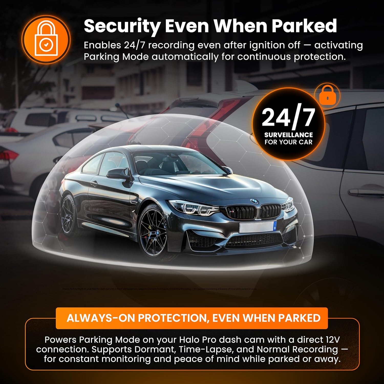 Road Angel Halo 12V Hardwire Dash Cam 2-in-1 Hardwire Kit USB Type C & OBD 2
