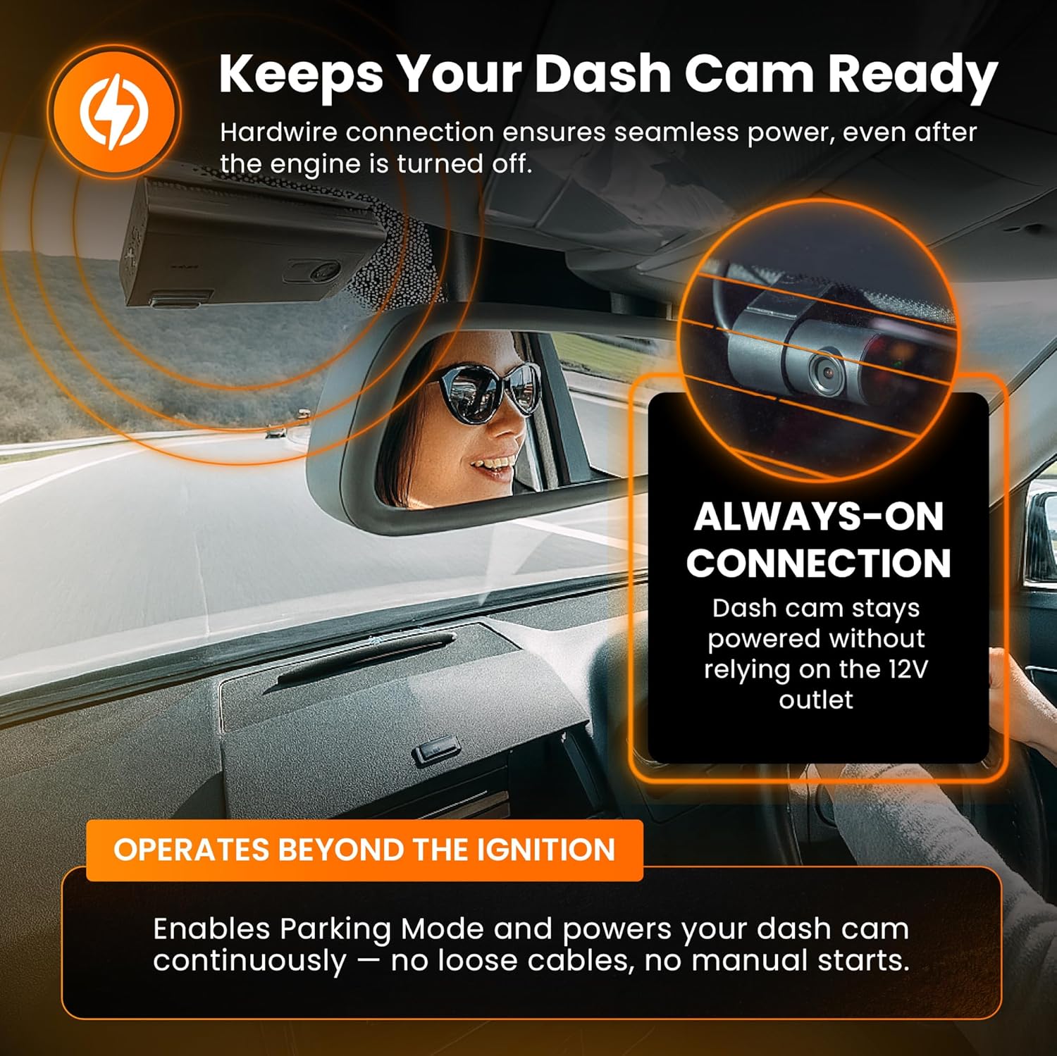 Road Angel Halo 5V Hardwire Dash Cam 2-in-1 Hardwire Kit USB Type C & OBD 2