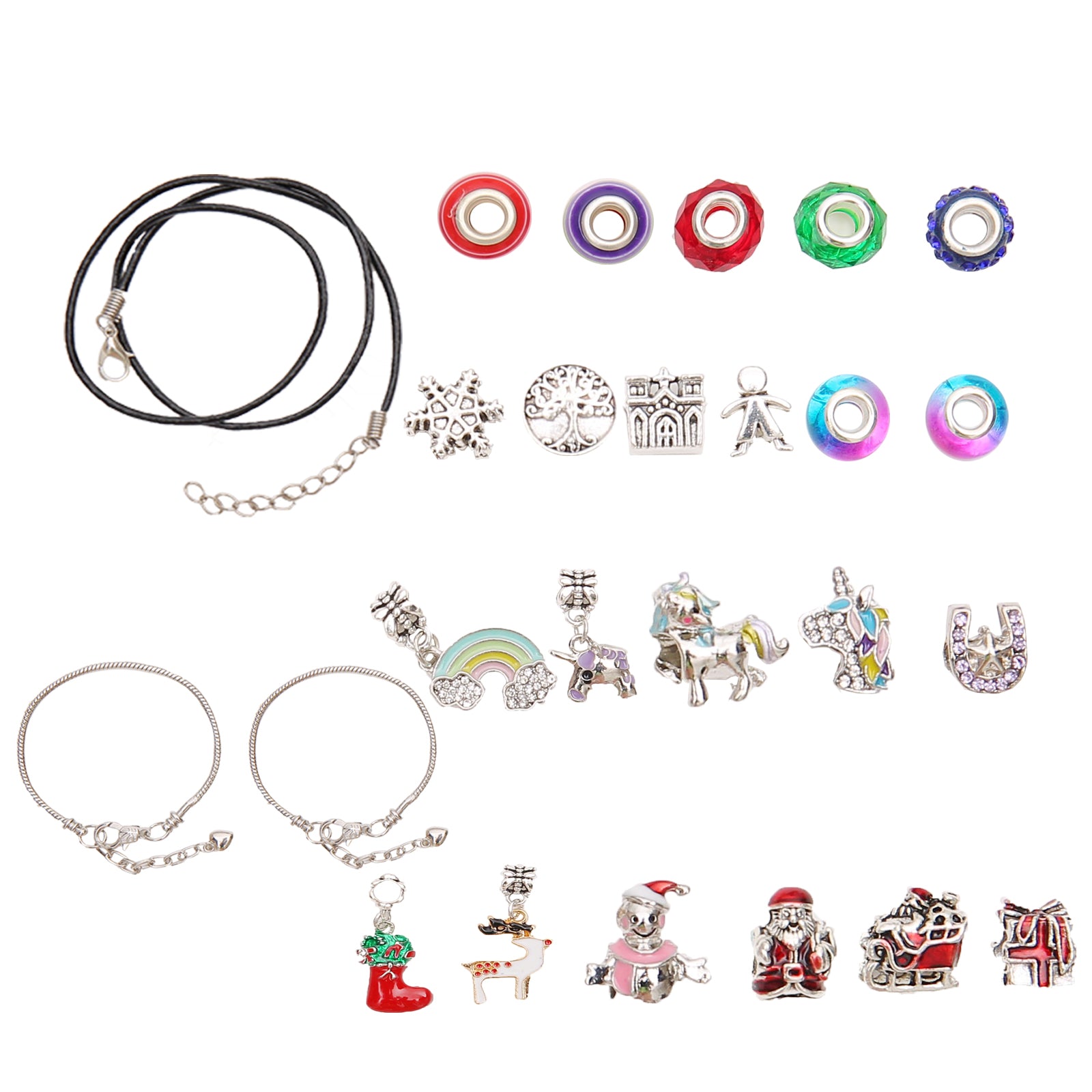 24 Day Jewellery Christmas Advent Calendar Bracelets Necklace Crystals Unicorn