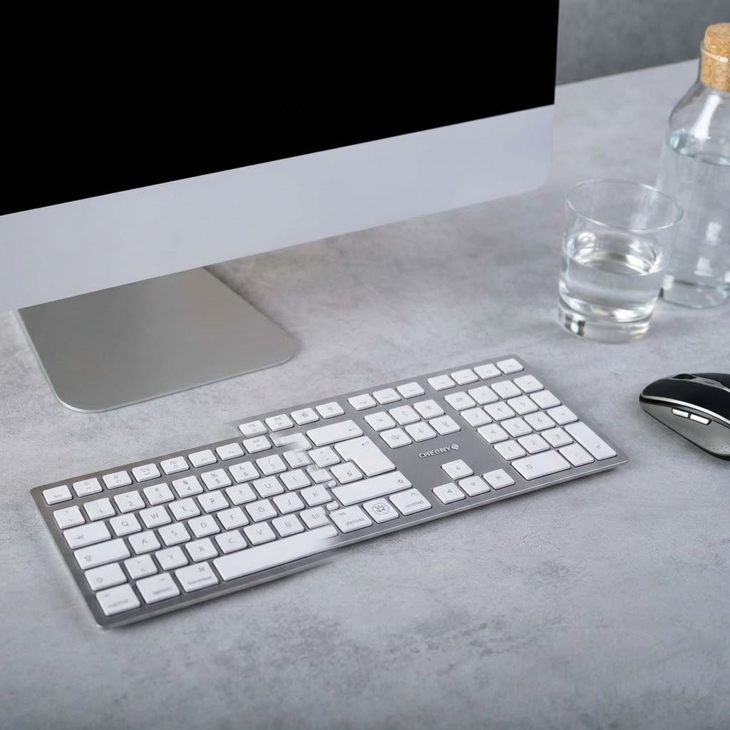 Cherry KW 9100 Slim Mac Wireless Keyboard QWERTY Bluetooth 2.4 GHz RF Flat Keys