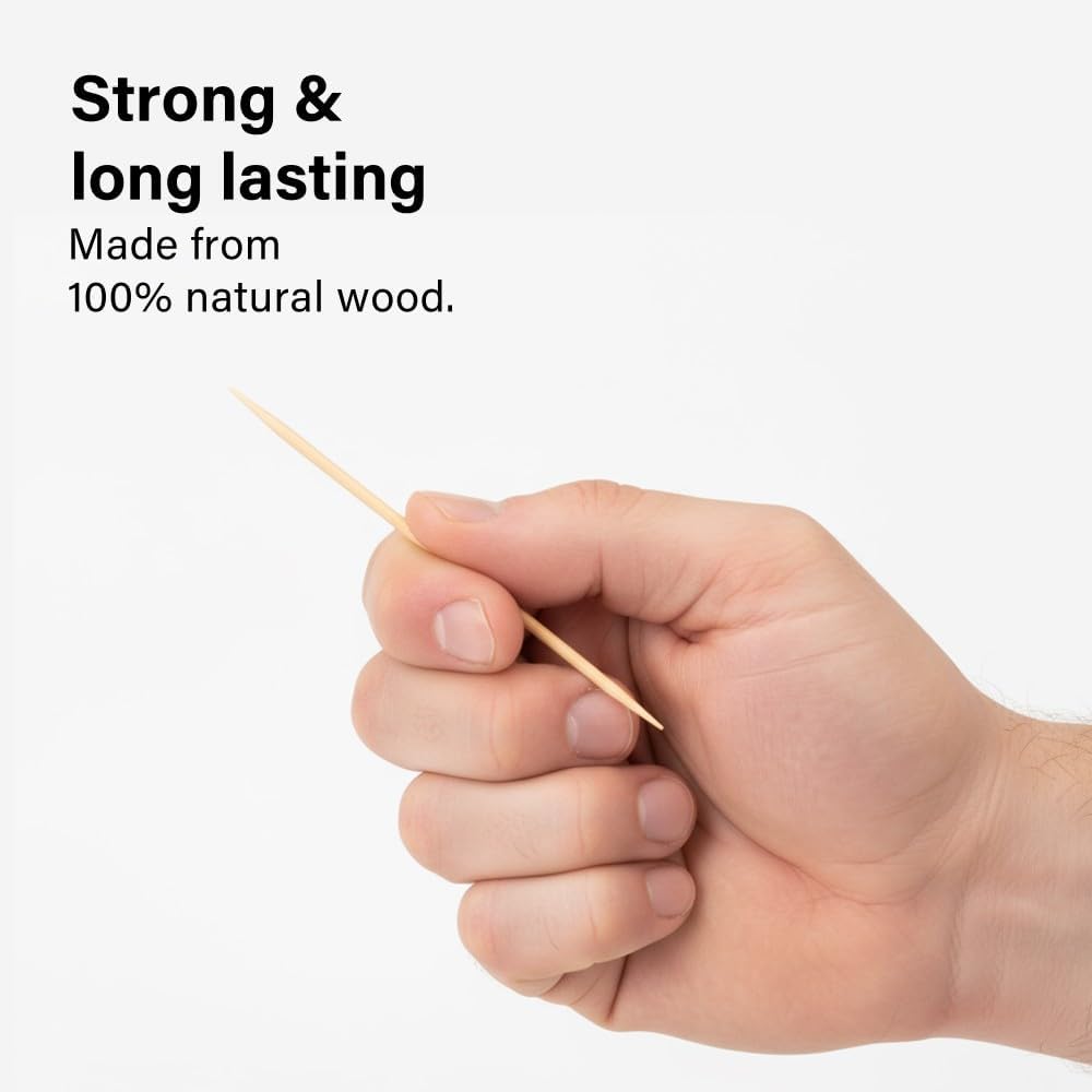 4 x 150pc Cocktail Sticks Large Wooden Eco Friendly Biodegradable Durable Wood