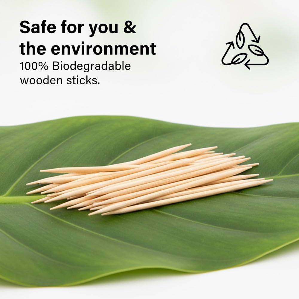 4 x 150pc Cocktail Sticks Large Wooden Eco Friendly Biodegradable Durable Wood