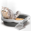 Corner Cat Litter Tray with Cleaning Scoop High Sided Rounded Corners Anti-Spill