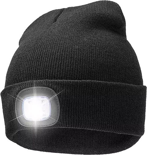 Rechargeable LED Beanie Light Hat USB Battery Thermal Winter Wam Material 5 Hour