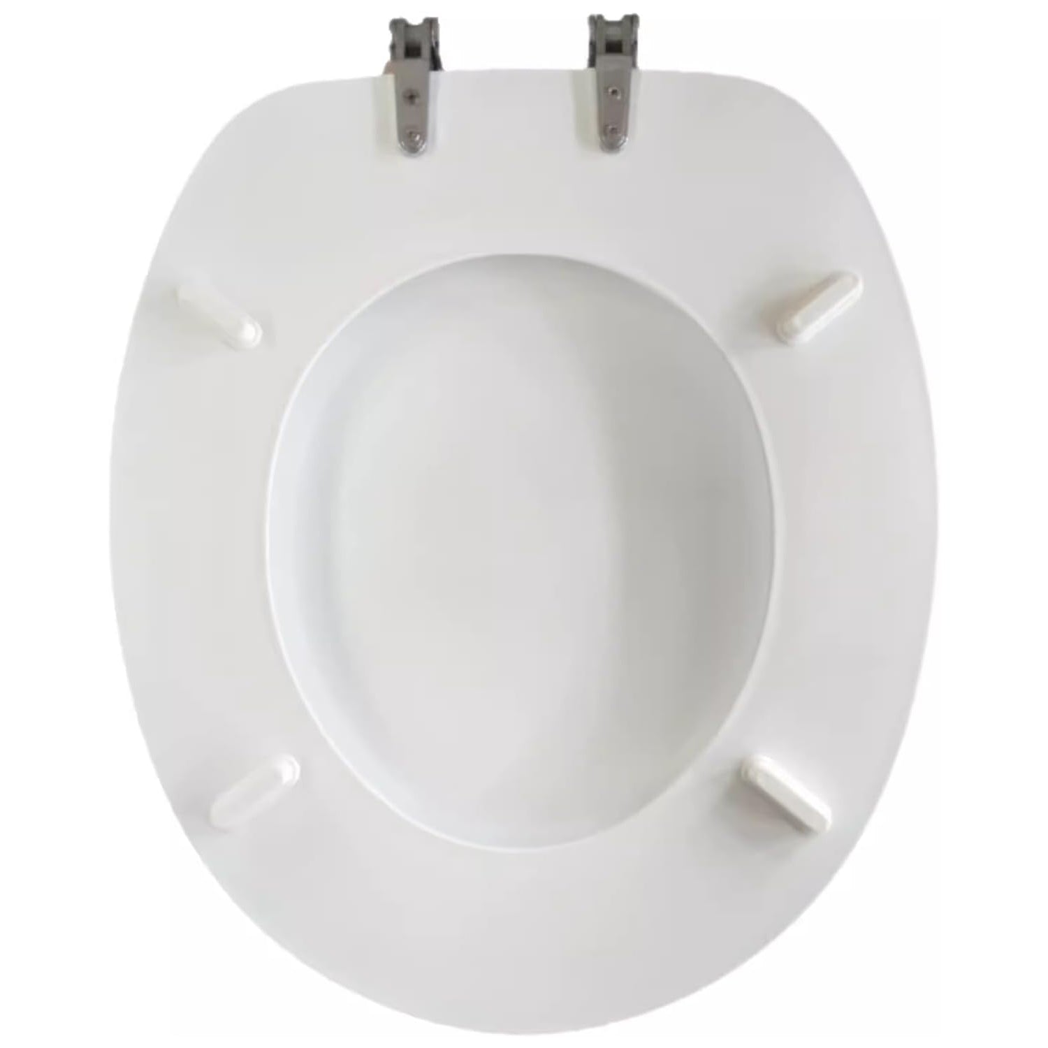 Antibacterial Wooden Toilet Seat Stainless Steel Adjustable Hinges MDF Oval