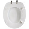 Antibacterial Wooden Toilet Seat Stainless Steel Adjustable Hinges MDF Oval