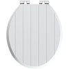 Antibacterial Wooden Toilet Seat Stainless Steel Adjustable Hinges MDF Oval