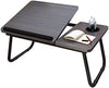 Laptop Bed Table Computer Notebook Desk Stand with Foldable Legs & Cup Slot Tray