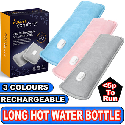 Long Rechargeable Electric Hot Water Bottle | Hand Body Bed Warmer | Heat Pad