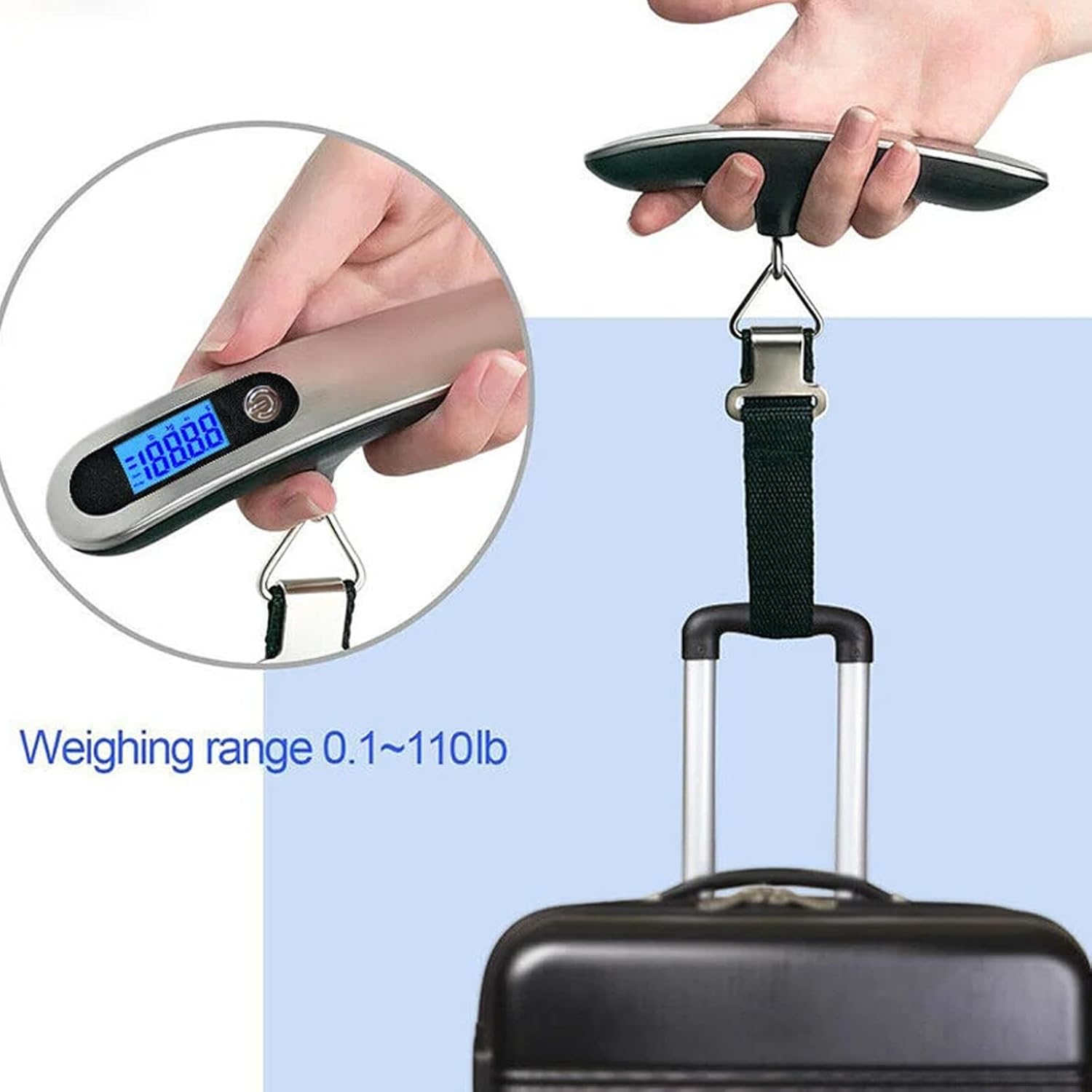 Luggage Scale Portable Digital Weight Travel Suitcase Electronic 110 Lb/50kg