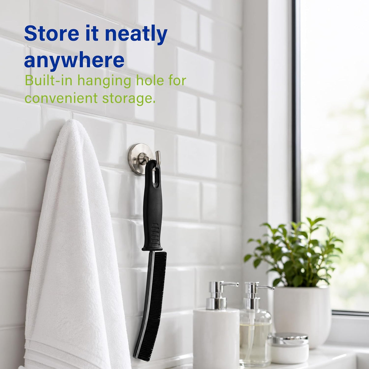 Crevice Cleaning Brushes 3 Pack with Hard Bristles for Tile Grout Window Tracks