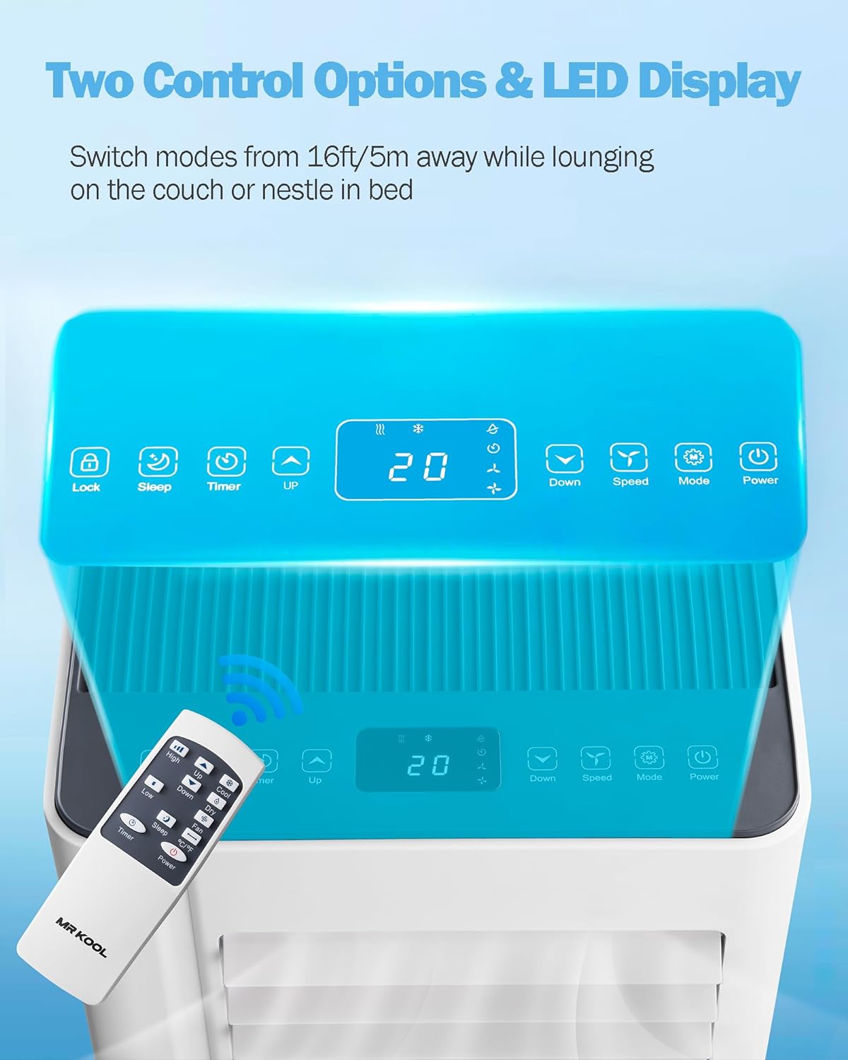 Portable Air Conditioner Unit 9000 BTU 4-in-1 Dehumidifier Cooling Fan 2 Speeds